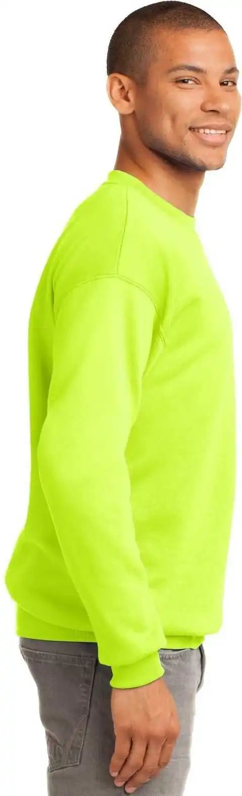 Port & Company Pc90 Essential Fleece Crewneck Sweatshirt - Safety Green