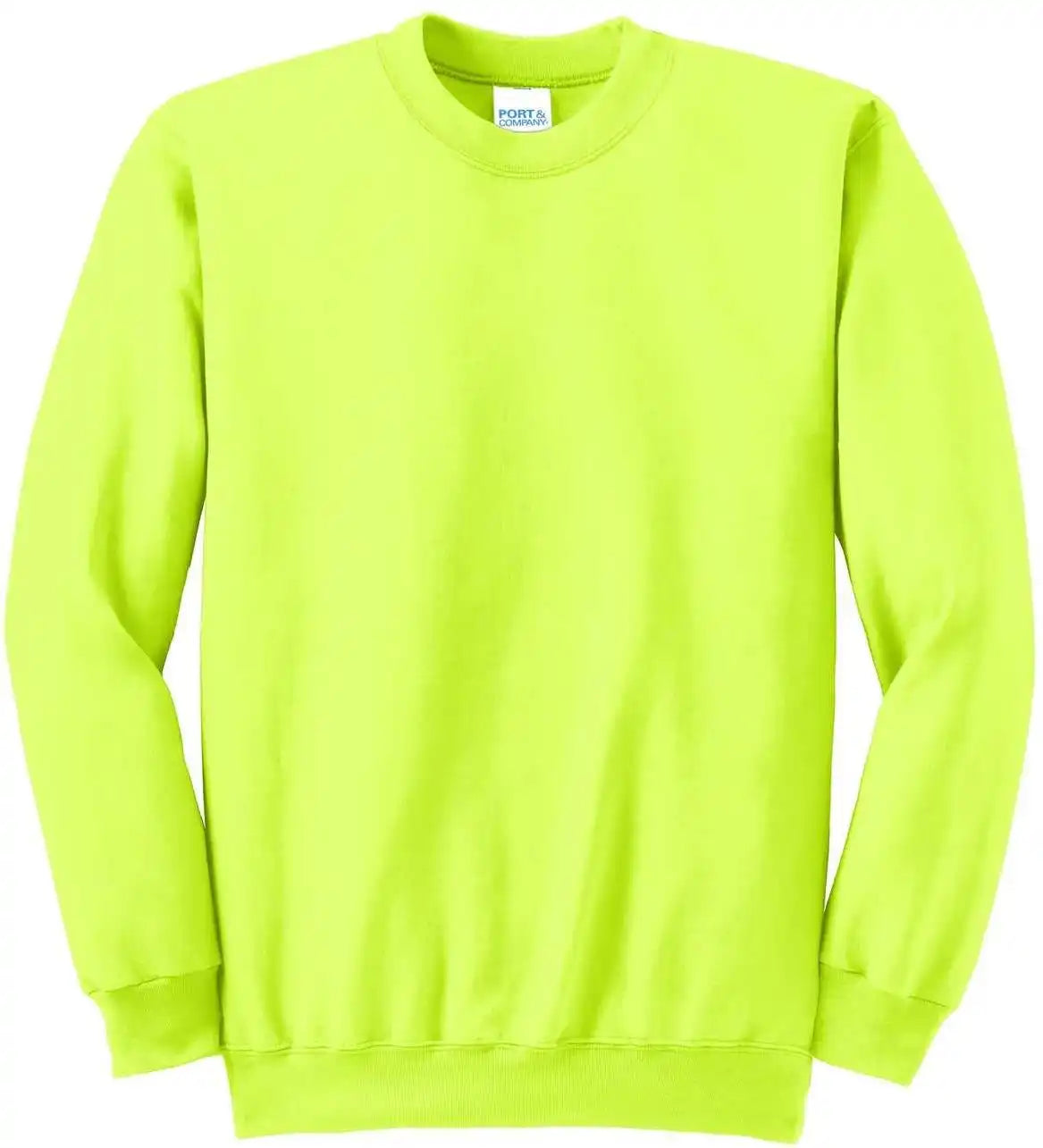 Port & Company Pc90 Essential Fleece Crewneck Sweatshirt - Safety Green