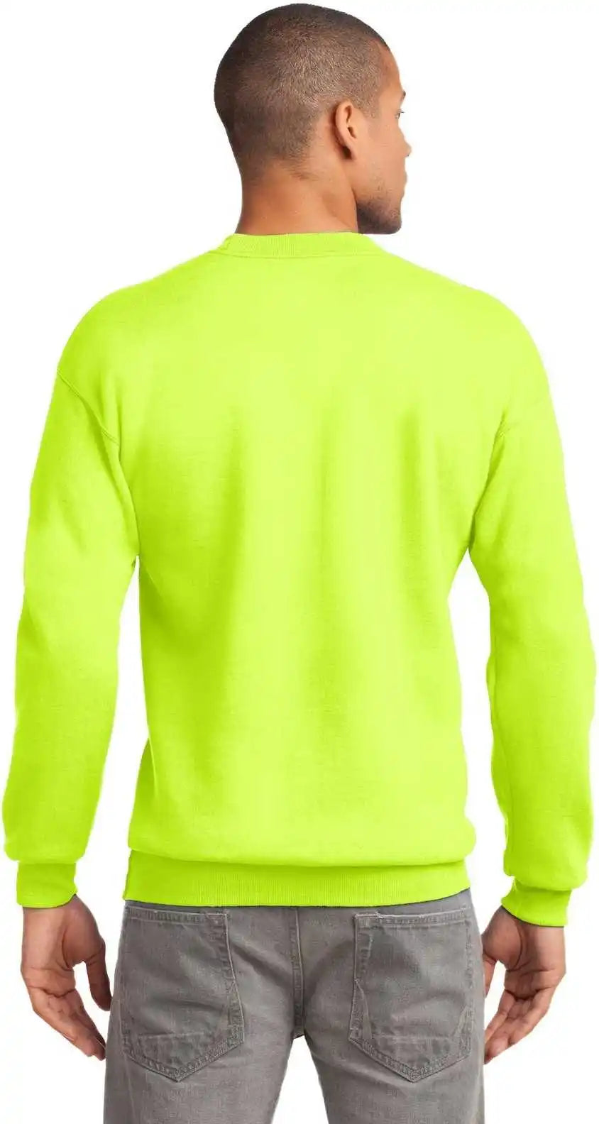 Port & Company Pc90 Essential Fleece Crewneck Sweatshirt - Safety Green