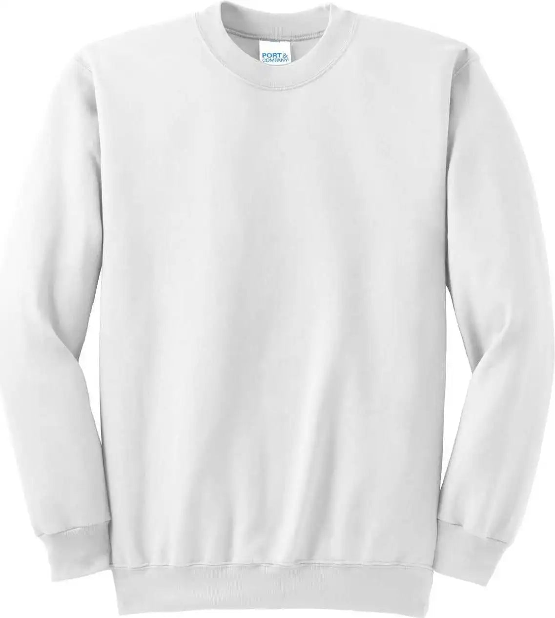 Port &amp; Company Pc90 Essential Fleece Crewneck Sweatshirt White