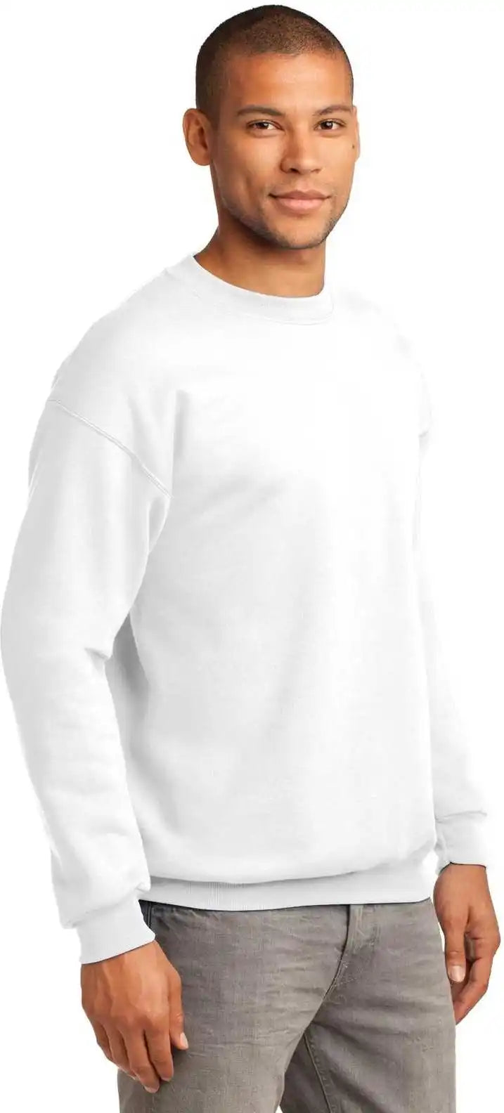 Port &amp; Company Pc90 Essential Fleece Crewneck Sweatshirt White