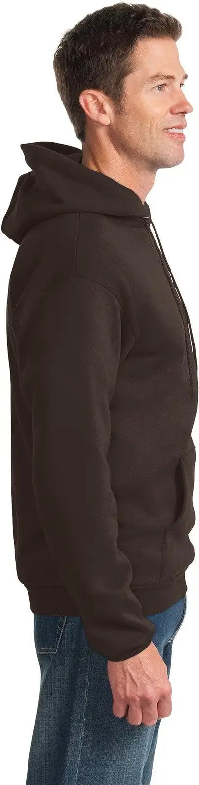 Port & Company Pc90h co Essential Fleece Pullover Hooded Sweatshirt - Dark Chocolate Brown