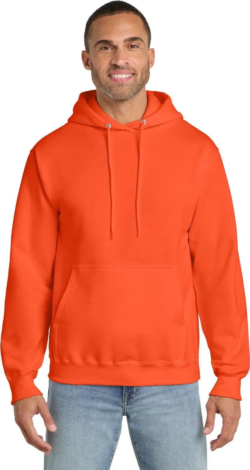 Port & Company Pc90h co Essential Fleece Pullover Hooded Sweatshirt - Safety Orange