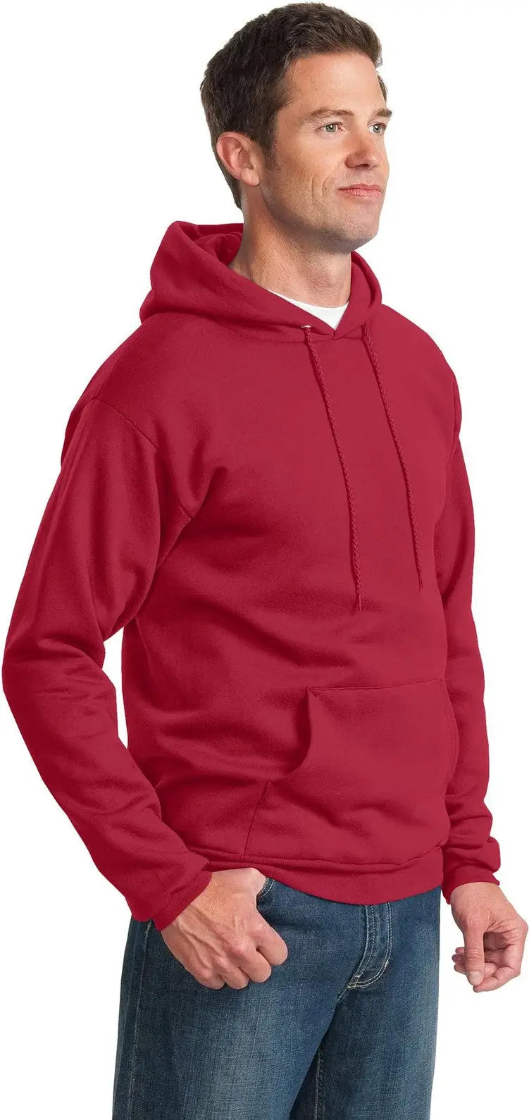 Port & Company Pc90h co Essential Fleece Pullover Hooded Sweatshirt - Red