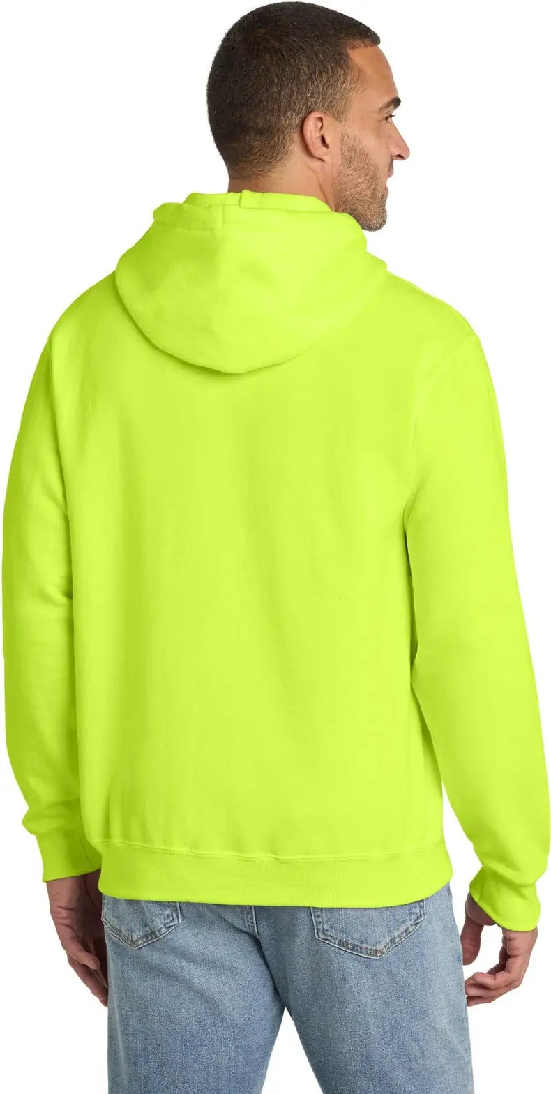 Port & Company Pc90h co Essential Fleece Pullover Hooded Sweatshirt - Safety Green