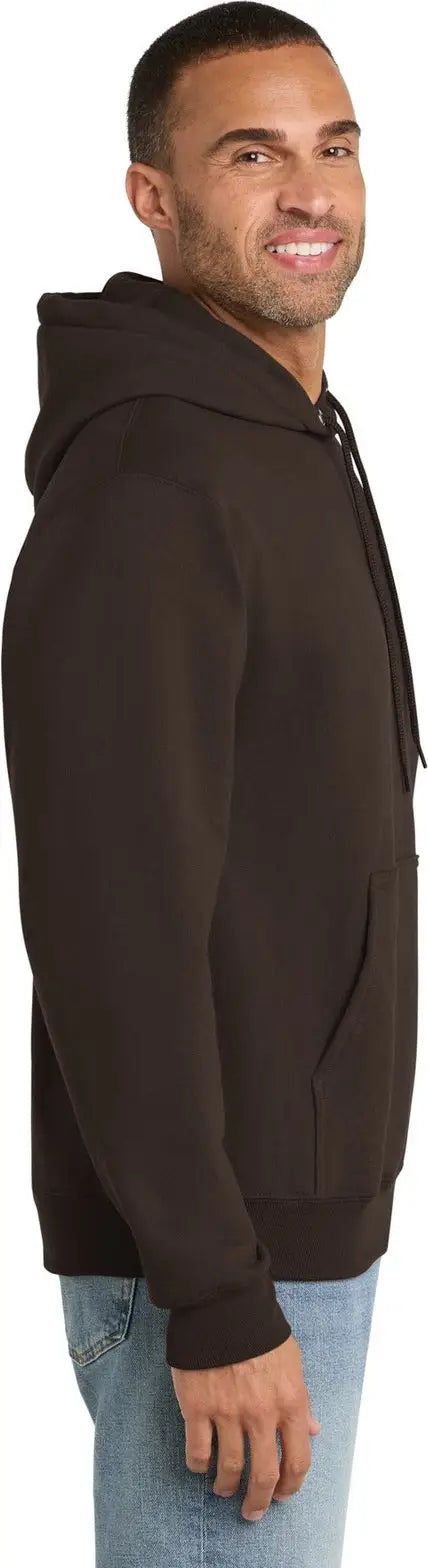 Port & Company Pc90h co Essential Fleece Pullover Hooded Sweatshirt - Dark Chocolate Brown