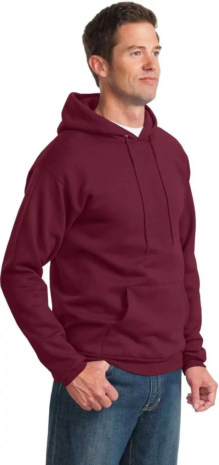 Port &amp; Company Pc90h Essential Fleece Pullover Hooded Sweatshirt Cardinal