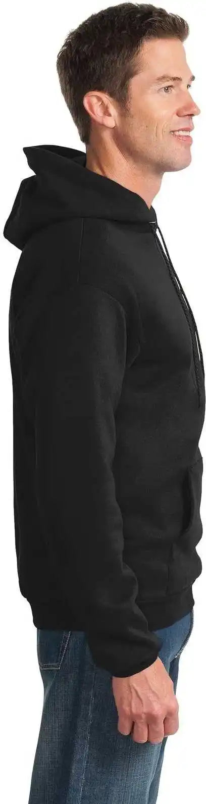 Port &amp; Company Pc90h Essential Fleece Pullover Hooded Sweatshirt Jet Black