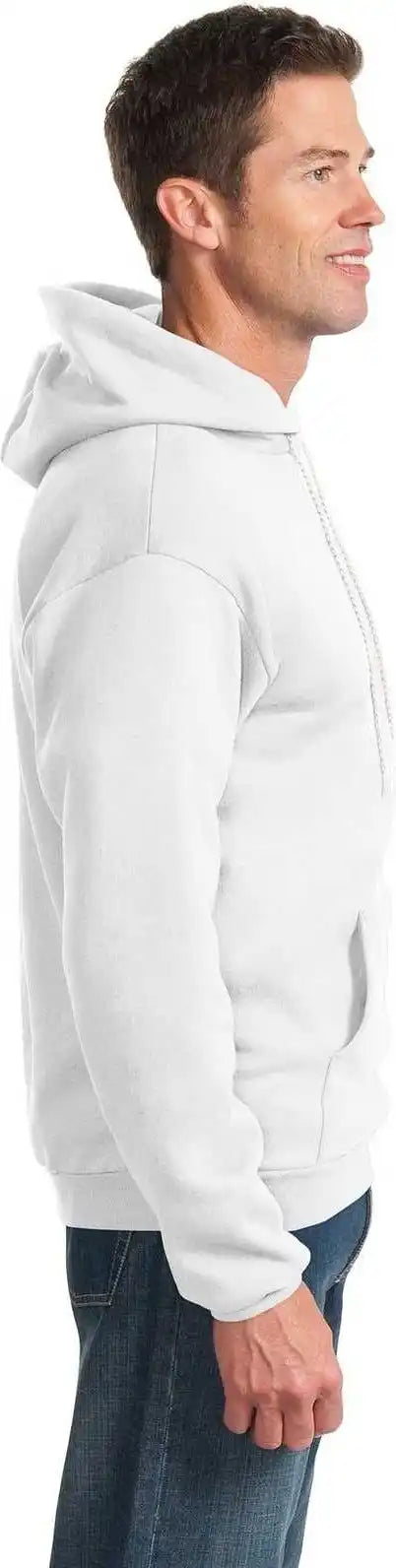 Port &amp; Company Pc90h Essential Fleece Pullover Hooded Sweatshirt White