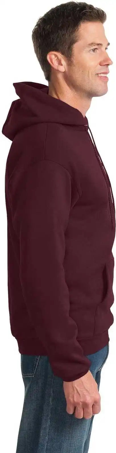 Port &amp; Company Pc90h Essential Fleece Pullover Hooded Sweatshirt Maroon