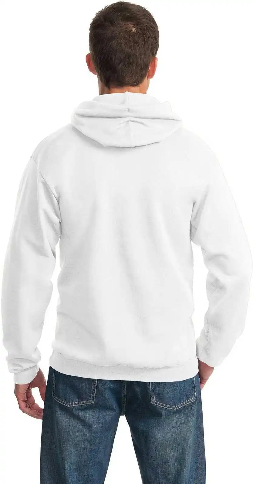 Port &amp; Company Pc90h Essential Fleece Pullover Hooded Sweatshirt White