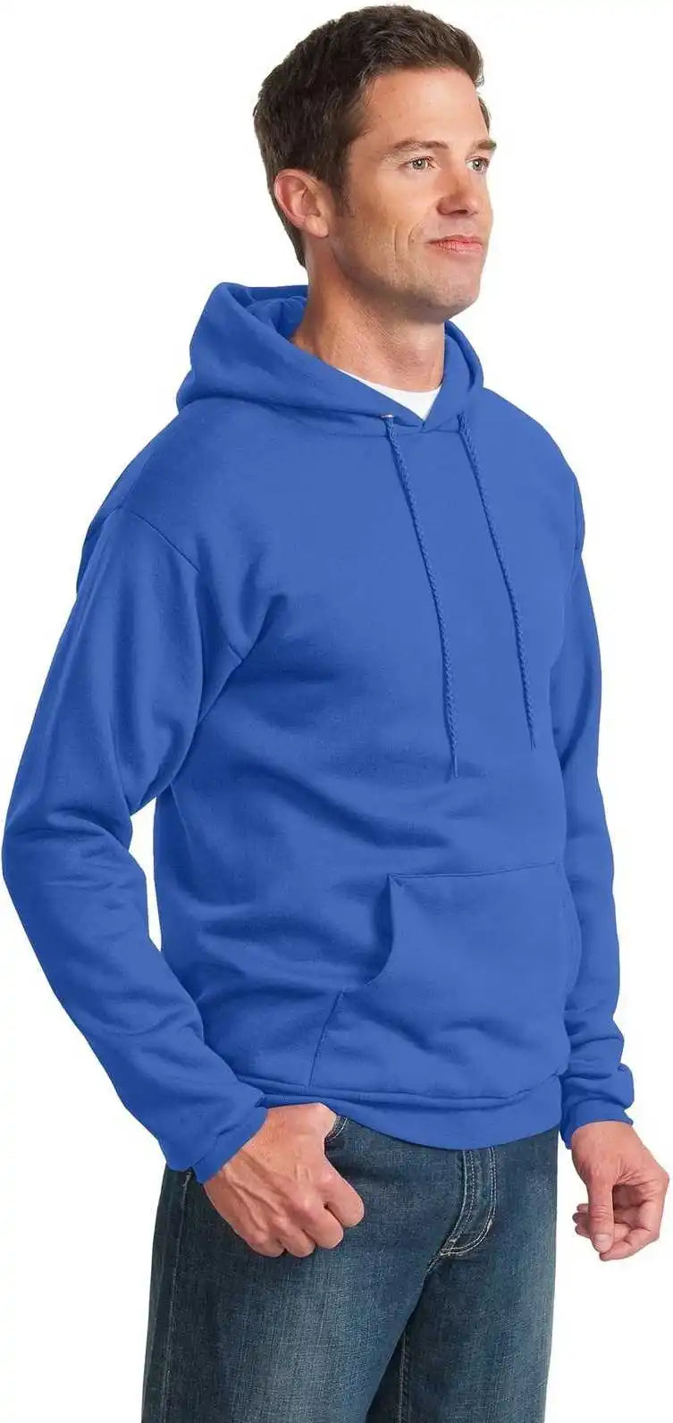 Port &amp; Company Pc90h Essential Fleece Pullover Hooded Sweatshirt Royal