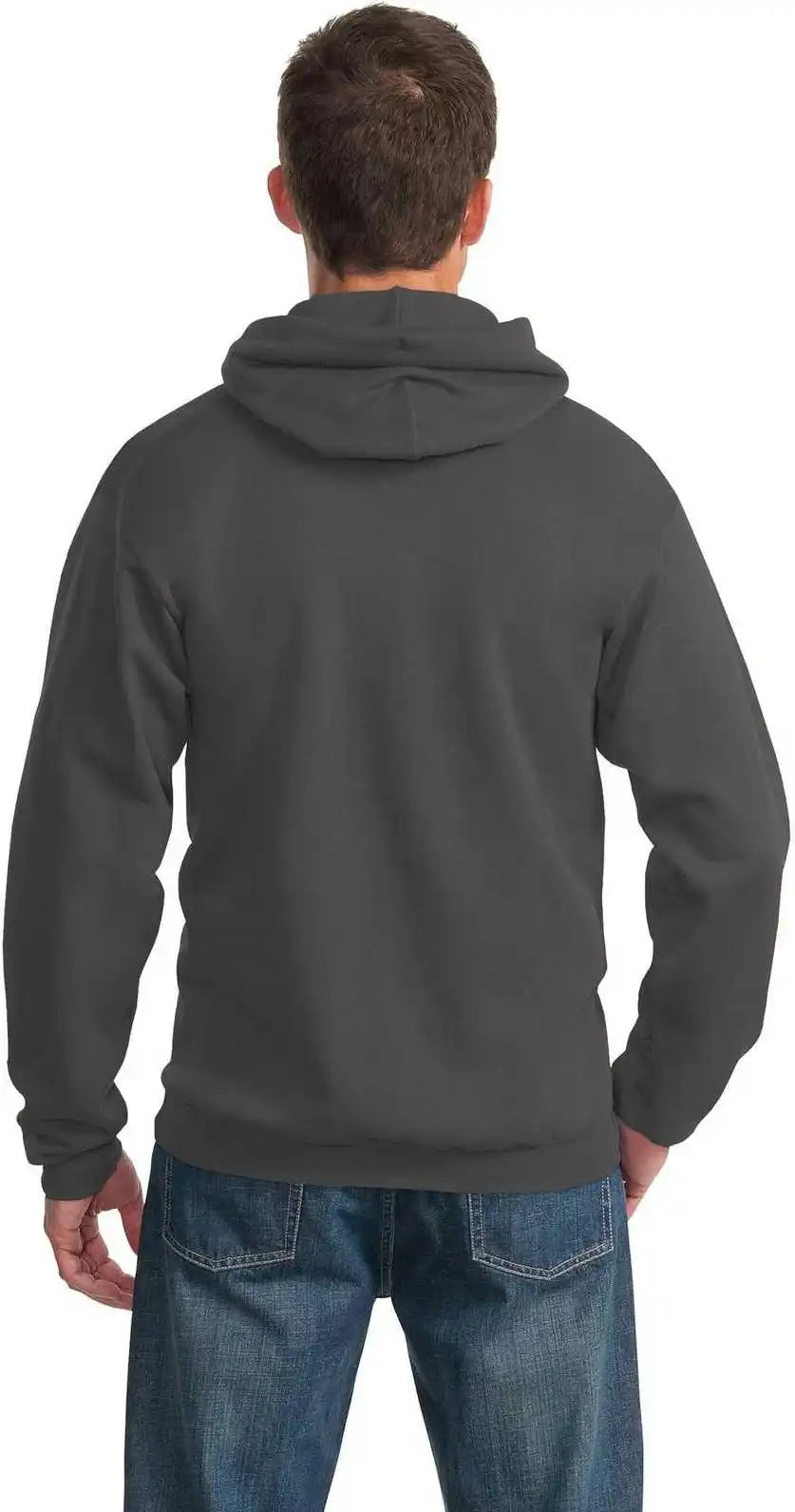 Port & Company Pc90h Essential Fleece Pullover Hooded Sweatshirt Charcoal