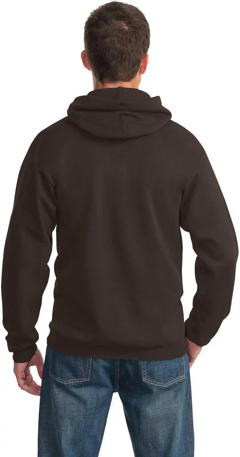 Port &amp; Company Pc90h Essential Fleece Pullover Hooded Sweatshirt Dark Chocolate Brown