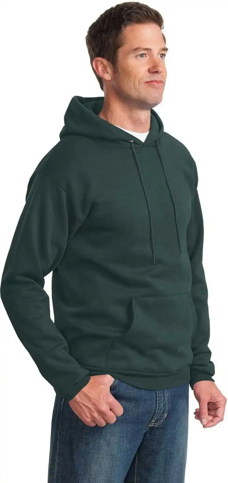 Port &amp; Company Pc90h Essential Fleece Pullover Hooded Sweatshirt Dark Green