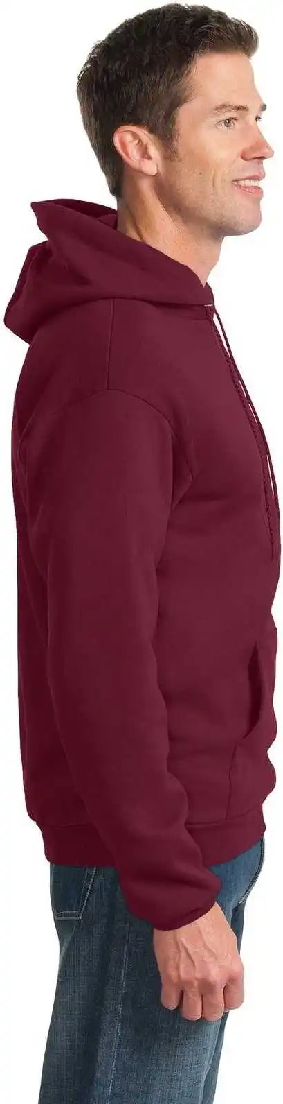 Port &amp; Company Pc90h Essential Fleece Pullover Hooded Sweatshirt Cardinal