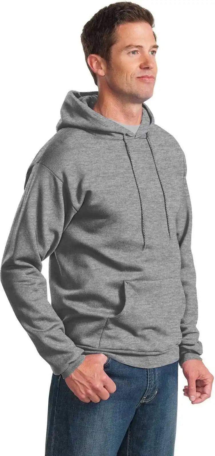 Port &amp; Company Pc90h Essential Fleece Pullover Hooded Sweatshirt Athletic Heather