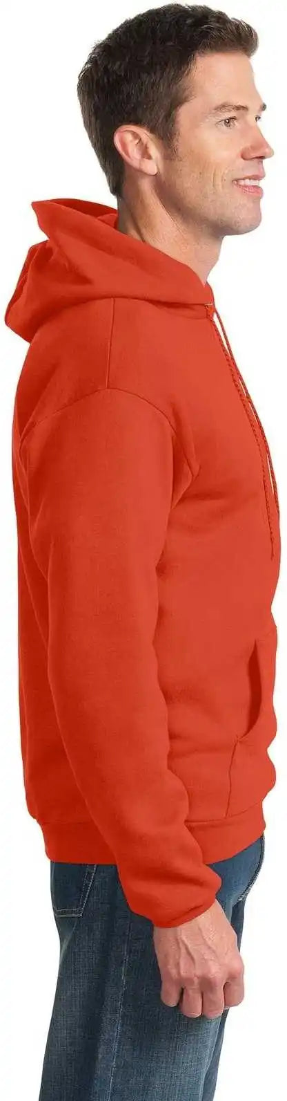 Port &amp; Company Pc90h Essential Fleece Pullover Hooded Sweatshirt Orange