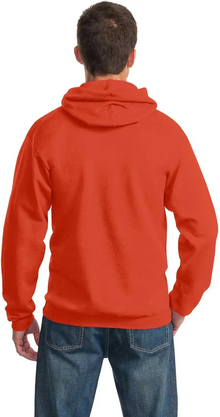 Port &amp; Company Pc90h Essential Fleece Pullover Hooded Sweatshirt Orange