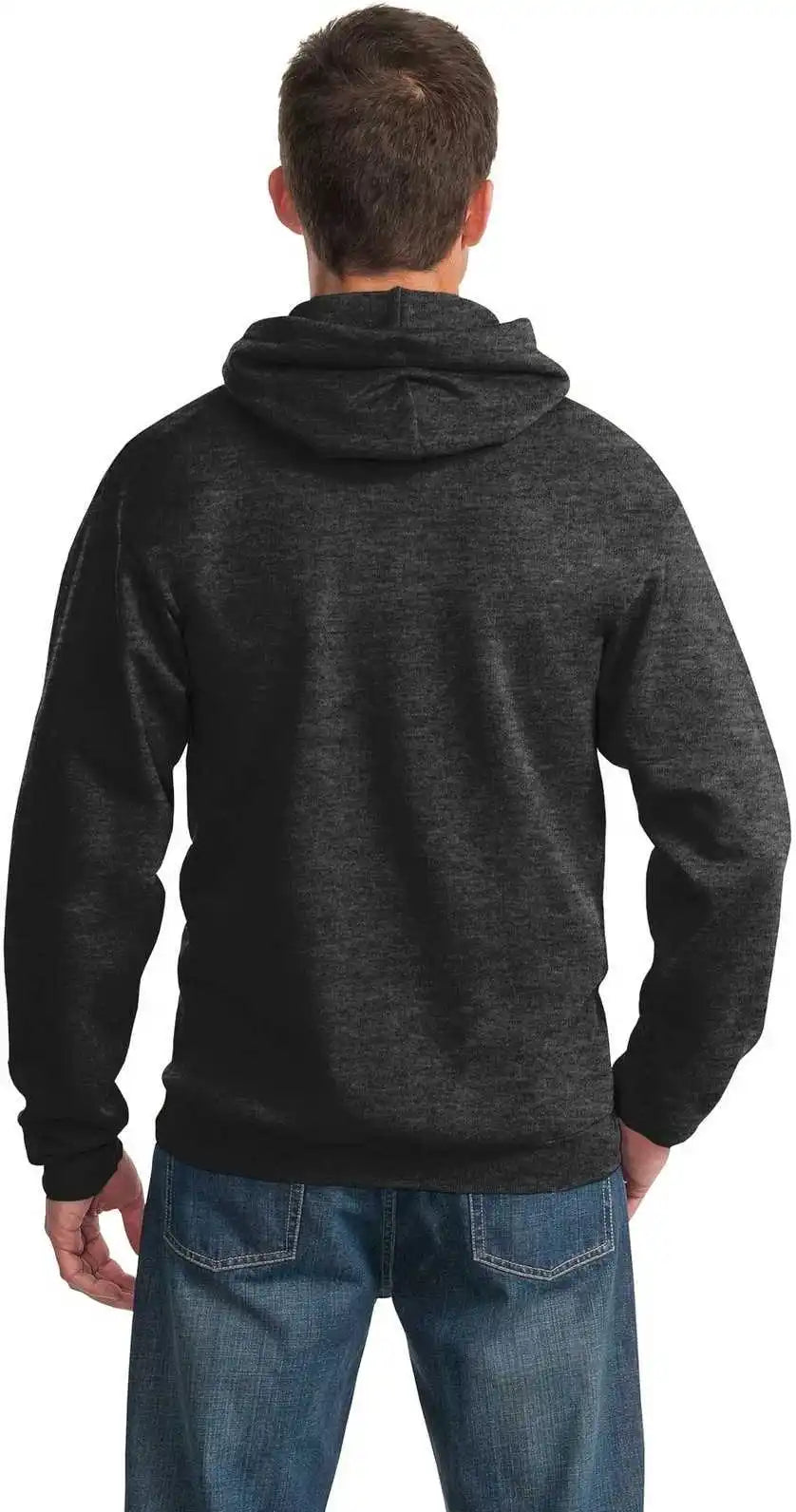 Port & Company Pc90h Essential Fleece Pullover Hooded Sweatshirt Dark Heather Gray