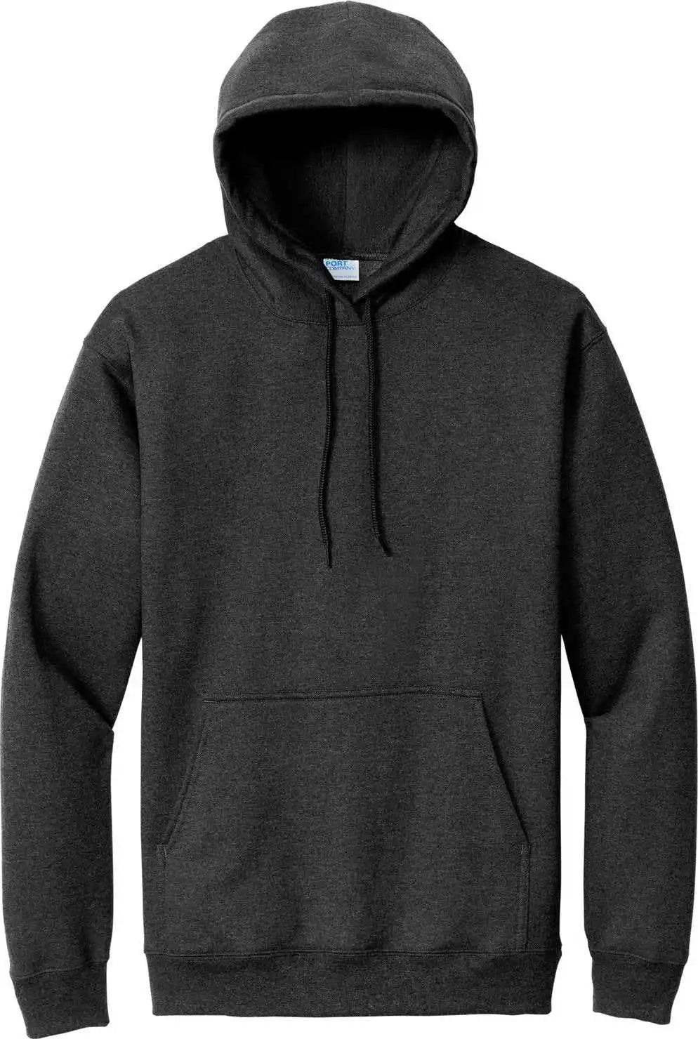 Port &amp; Company Pc90h Essential Fleece Pullover Hooded Sweatshirt Black Heather