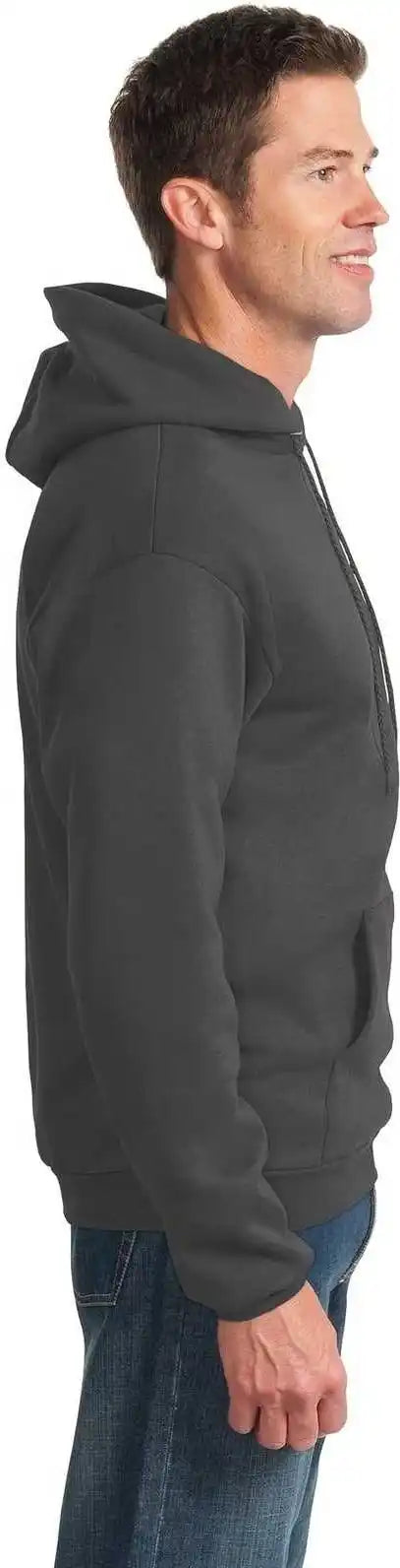 Port &amp; Company Pc90h Essential Fleece Pullover Hooded Sweatshirt Charcoal
