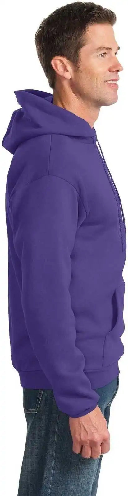 Port &amp; Company Pc90h Essential Fleece Pullover Hooded Sweatshirt Purple