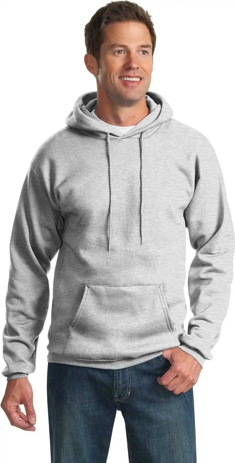 Port & Company Pc90h Essential Fleece Pullover Hooded Sweatshirt Ash