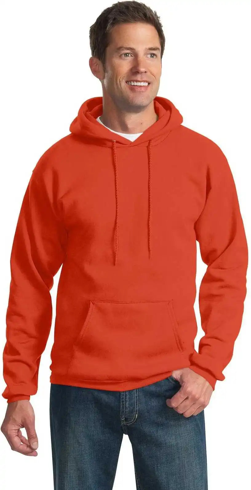 Port & Company Pc90ht Tall Essential Fleece Pullover Hooded Sweatshirt Orange