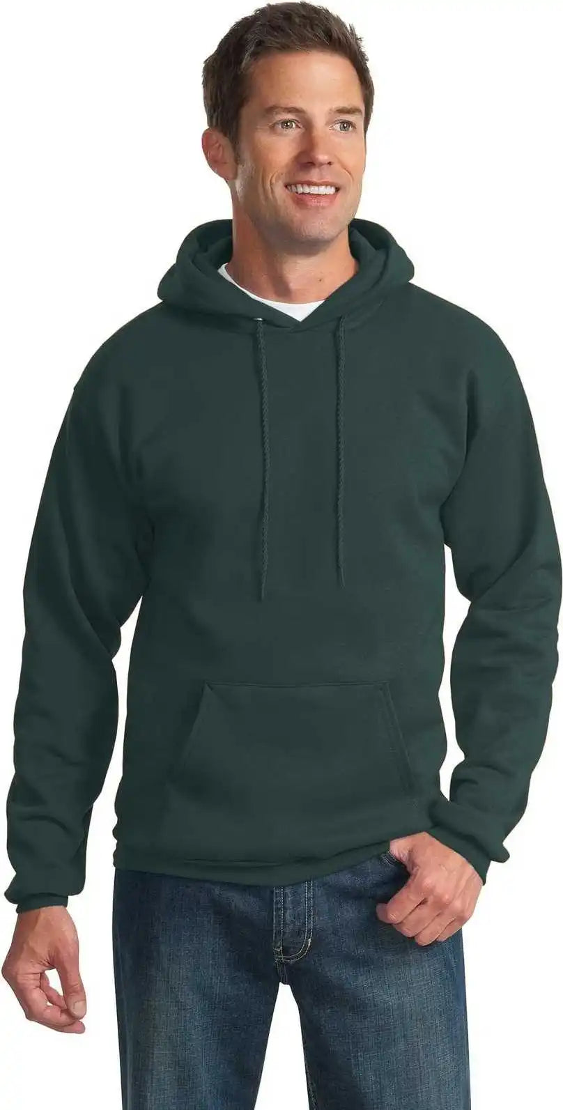 Port & Company Pc90ht Tall Essential Fleece Pullover Hooded Sweatshirt Dark Green