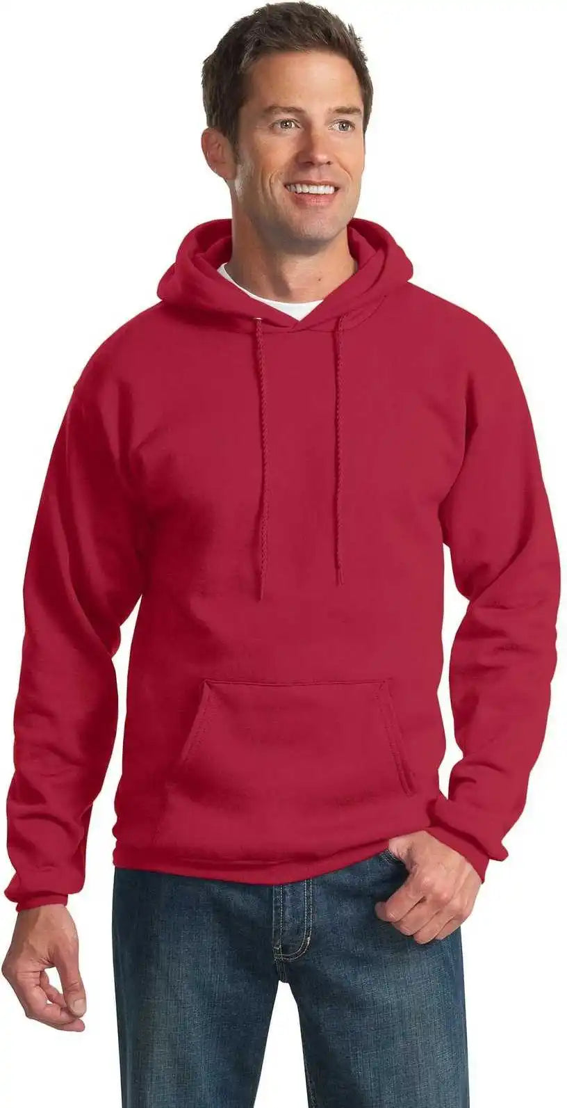Port & Company Pc90ht Tall Essential Fleece Pullover Hooded Sweatshirt Red