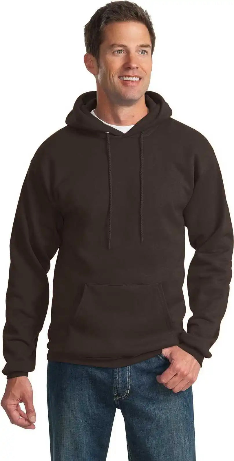 Port & Company Pc90ht Tall Essential Fleece Pullover Hooded Sweatshirt - Dark Chocolate Brown