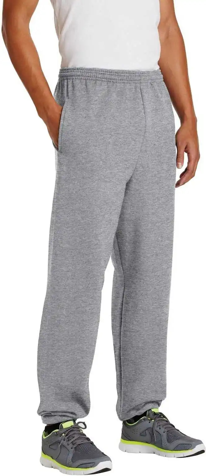 Port & Company Pc90p Essential Fleece Sweatpant with Pockets - Athletic Heather
