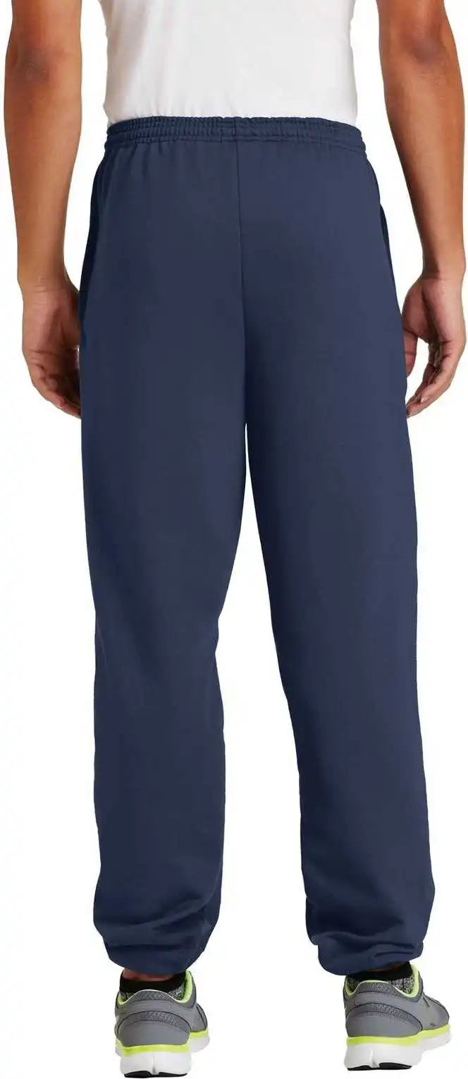 Port &amp; Company Pc90p Essential Fleece Sweatpant with Pockets Navy