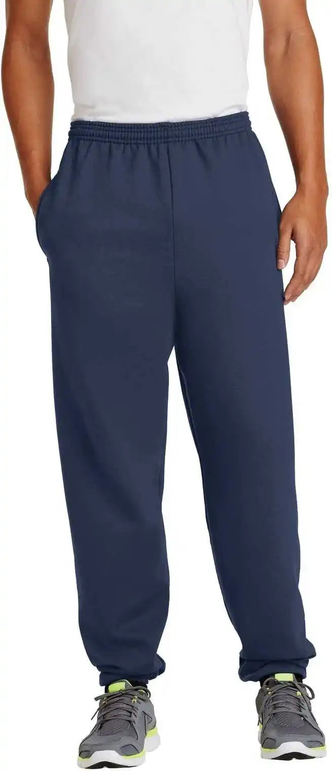 Port &amp; Company Pc90p Essential Fleece Sweatpant with Pockets Navy