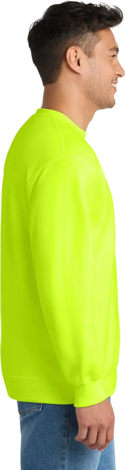 Port & Company Pc90t co Tall Essential Fleece Crewneck Sweatshirt - Safety Green