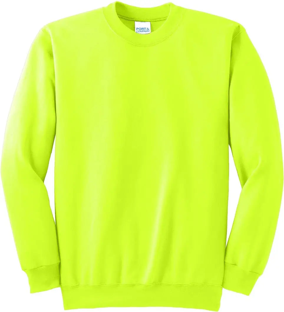 Port & Company Pc90t co Tall Essential Fleece Crewneck Sweatshirt - Safety Green