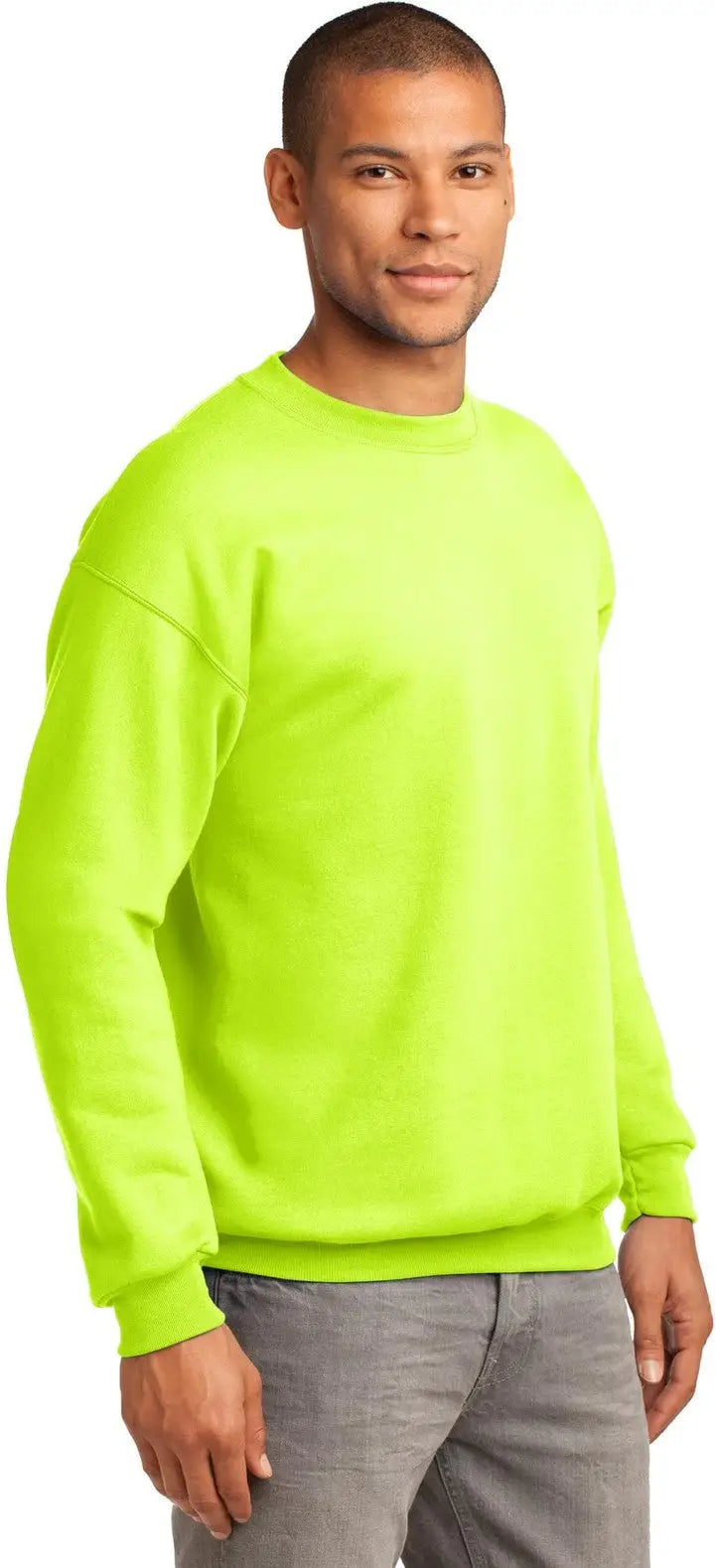 Port & Company Pc90t co Tall Essential Fleece Crewneck Sweatshirt - Safety Green