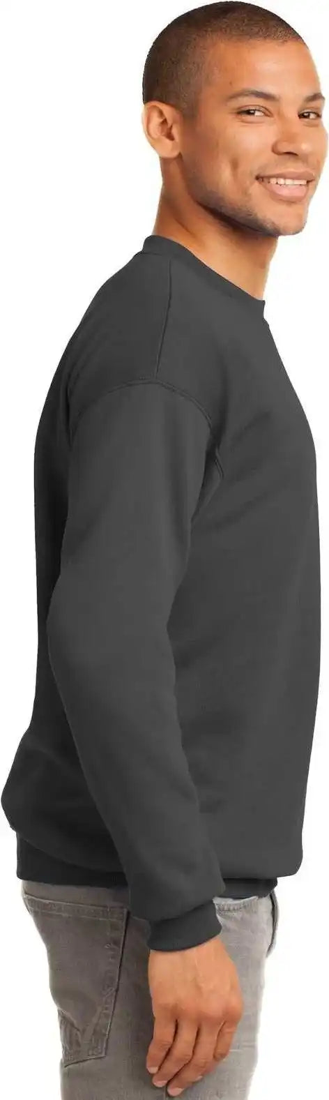 Port &amp; Company Pc90t Tall Essential Fleece Crewneck Sweatshirt Charcoal