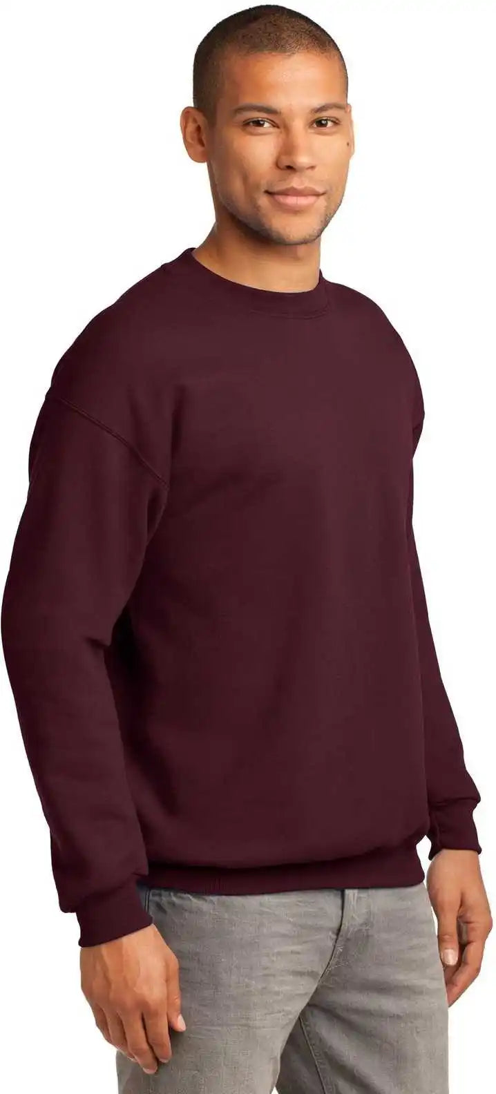 Port &amp; Company Pc90t Tall Essential Fleece Crewneck Sweatshirt - Maroon