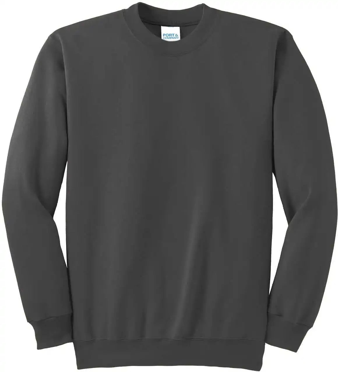 Port &amp; Company Pc90t Tall Essential Fleece Crewneck Sweatshirt Charcoal