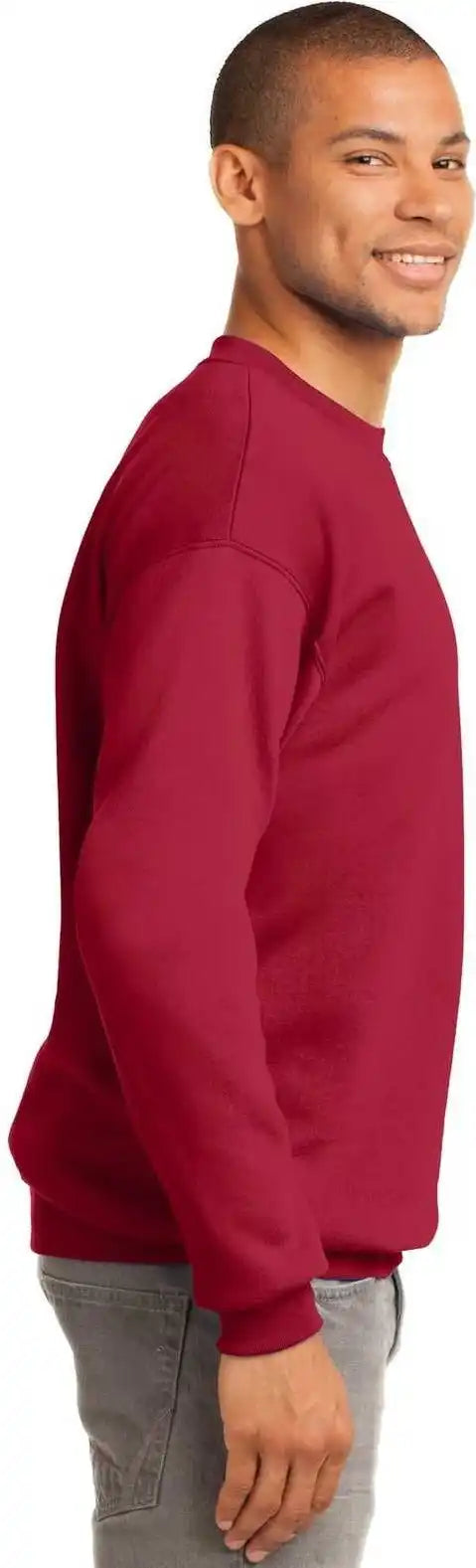 Port &amp; Company Pc90t Tall Essential Fleece Crewneck Sweatshirt Red
