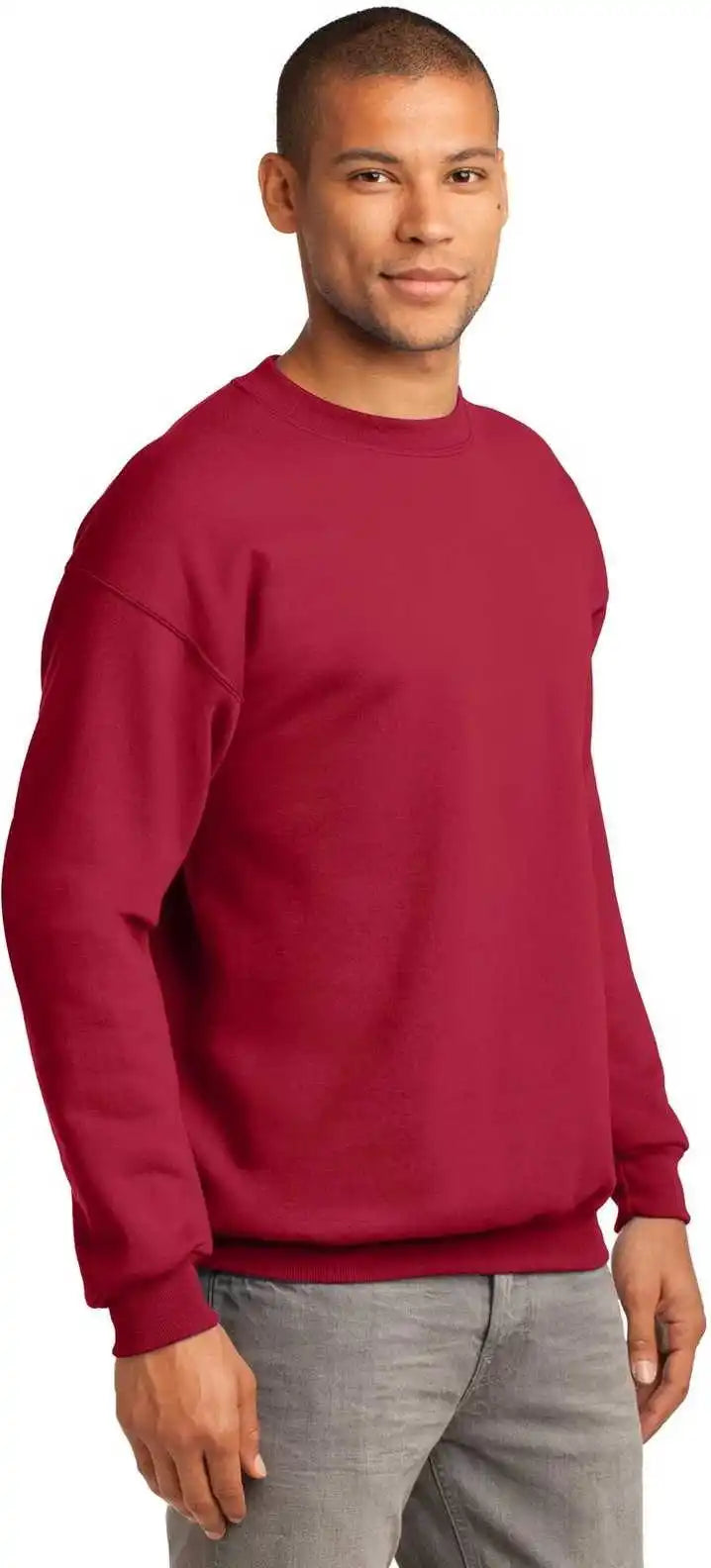 Port &amp; Company Pc90t Tall Essential Fleece Crewneck Sweatshirt Red
