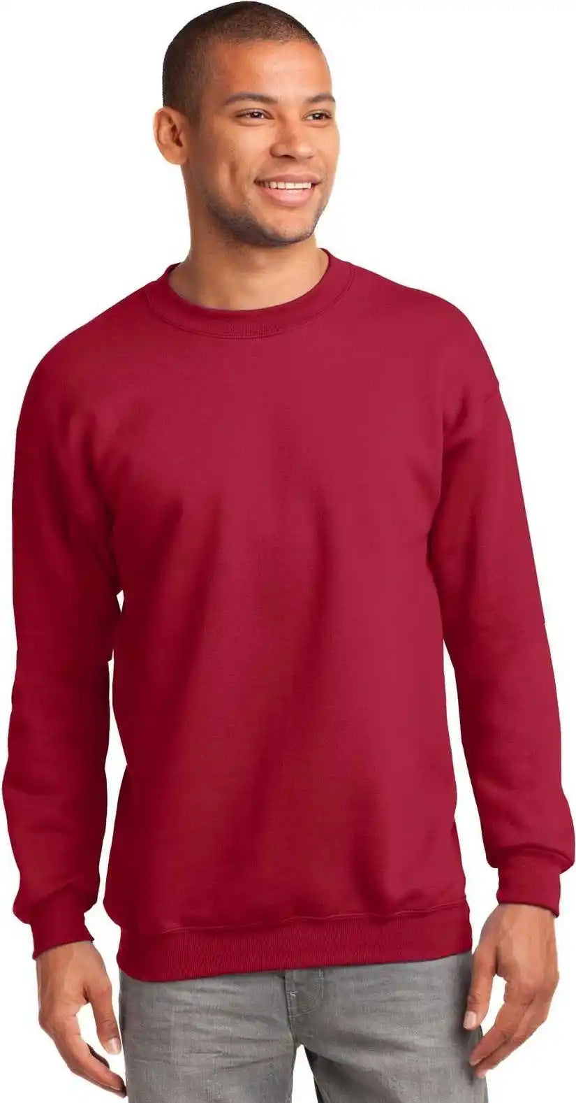 Port & Company Pc90t Tall Essential Fleece Crewneck Sweatshirt Red