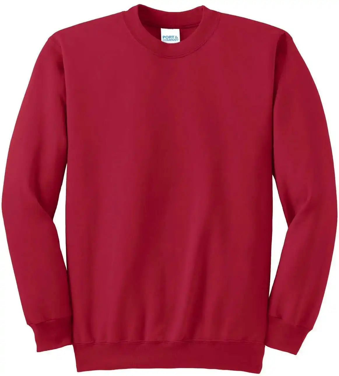 Port &amp; Company Pc90t Tall Essential Fleece Crewneck Sweatshirt Red