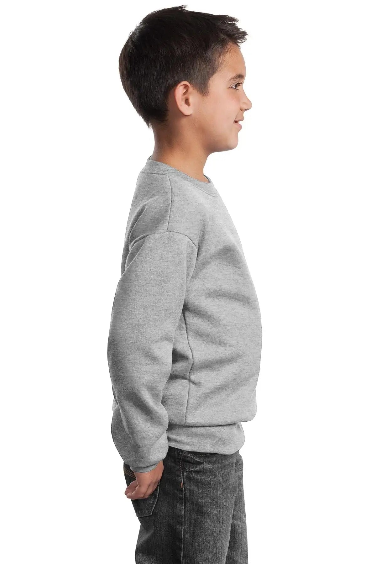 Port & Company Pc90y co Youth Core Fleece Crewneck Sweatshirt - Ash
