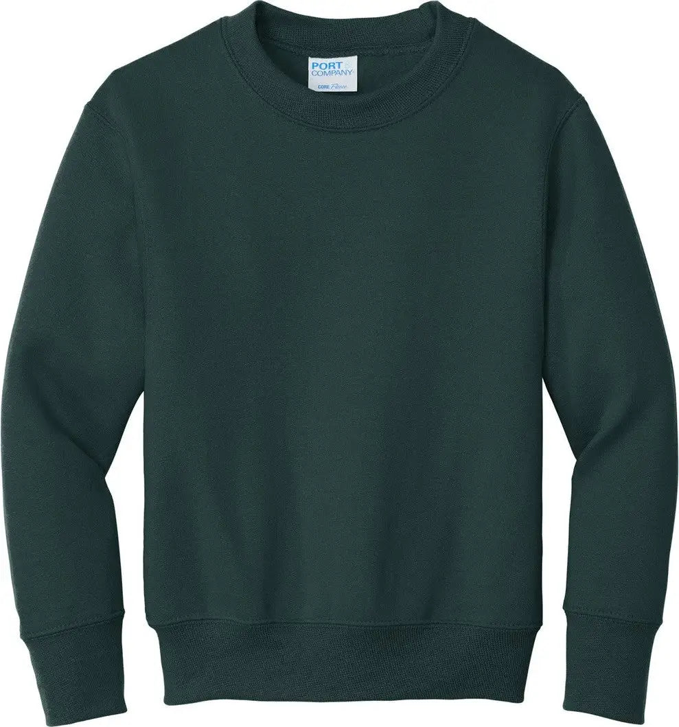 Port & Company Pc90y co Youth Core Fleece Crewneck Sweatshirt - Dark Green