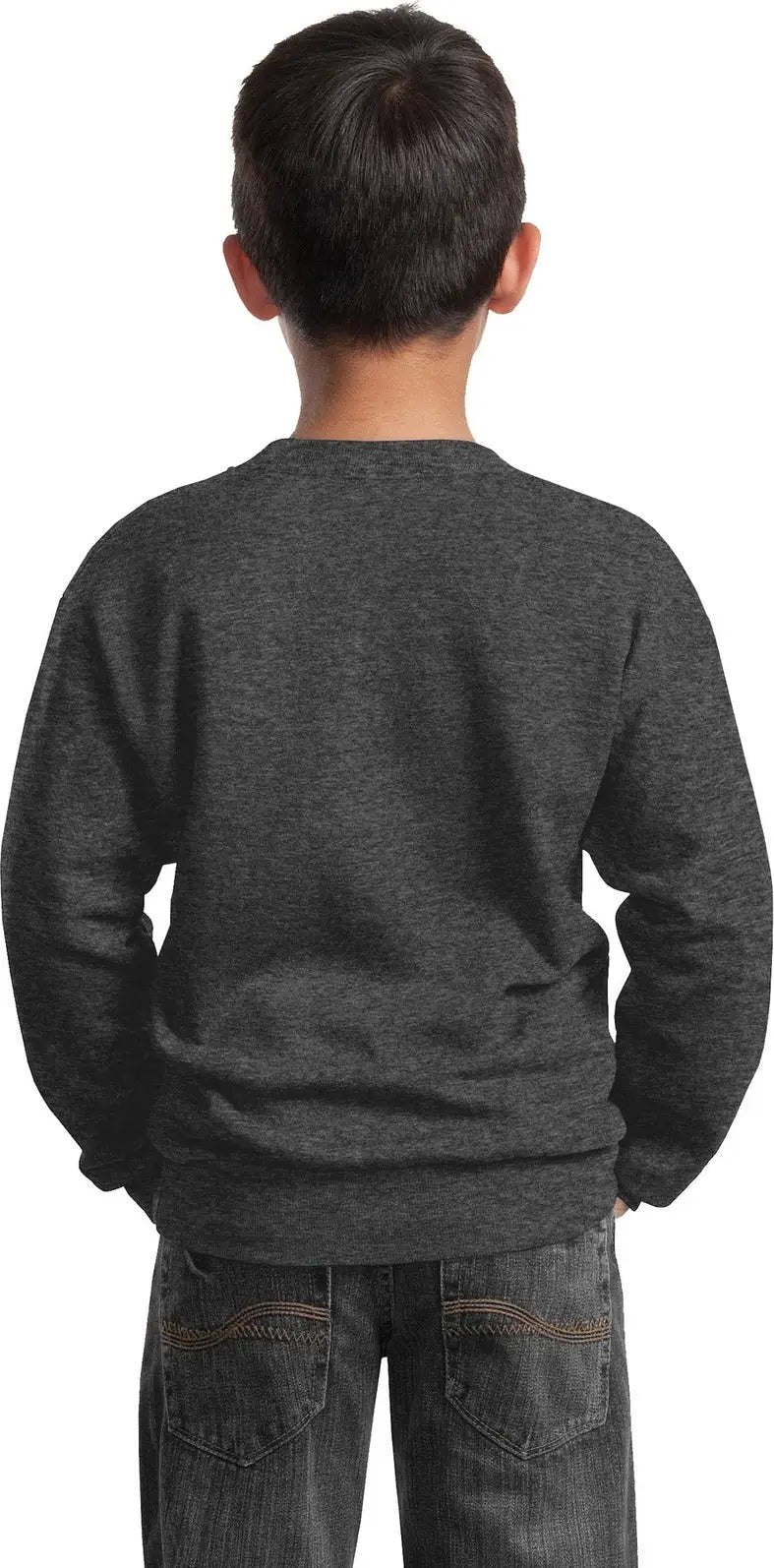 Port & Company Pc90y co Youth Core Fleece Crewneck Sweatshirt - Dark Heather Gray