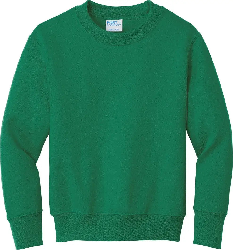 Port & Company Pc90y co Youth Core Fleece Crewneck Sweatshirt - Kelly