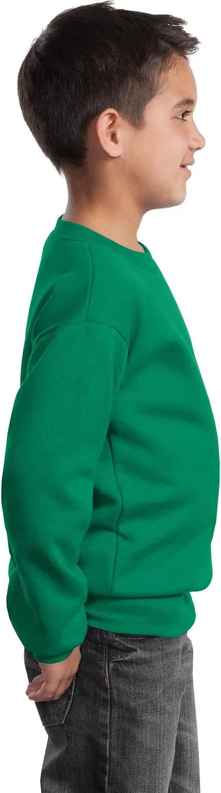 Port & Company Pc90y co Youth Core Fleece Crewneck Sweatshirt - Kelly